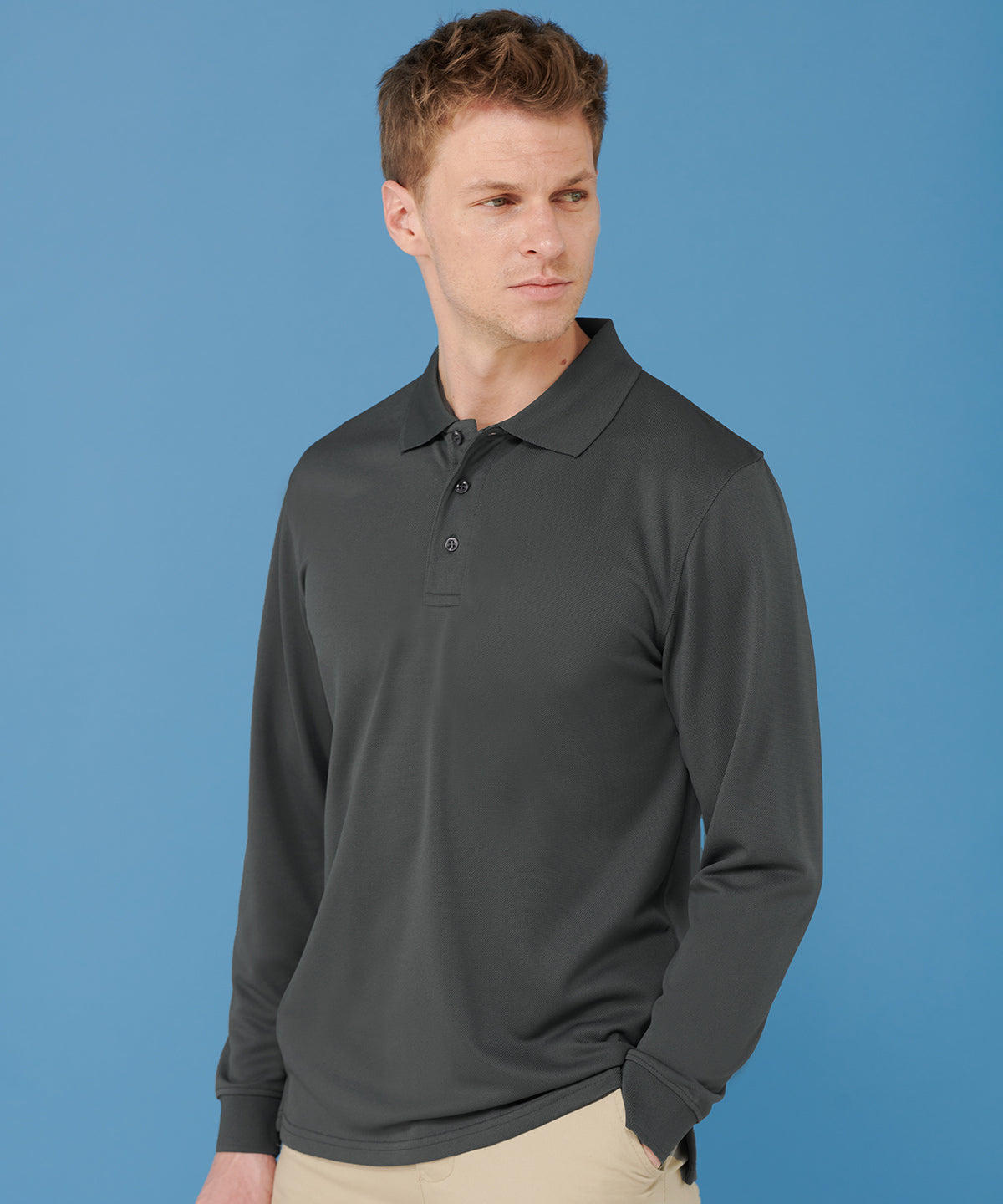 Henbury - Long sleeve Coolplus® polo shirt - HB478
