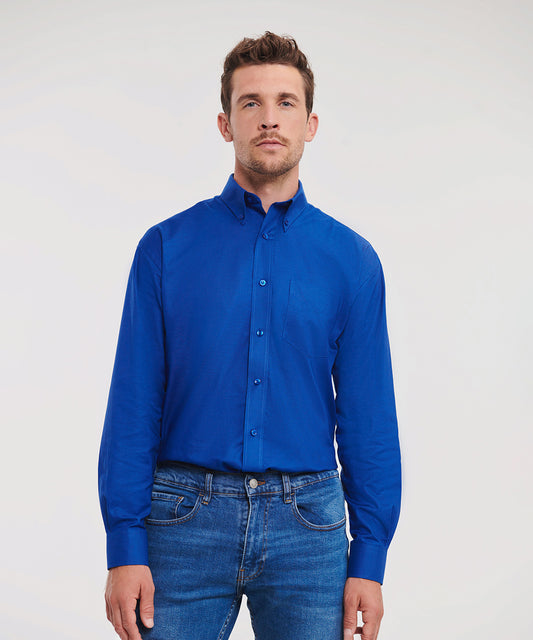 Russell Collection - Long sleeve easycare Oxford shirt - J932M