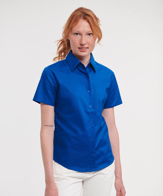 Russell Collection - Women's short sleeve Oxford shirt - J933F