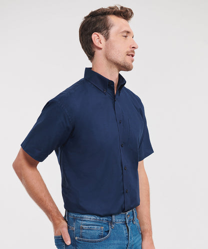 Russell Collection - Short sleeve easycare Oxford shirt - J933M