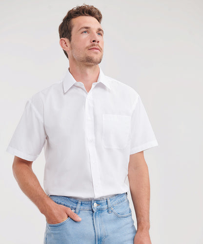 Russell Collection - Short sleeve polycotton easycare poplin shirt - J935M