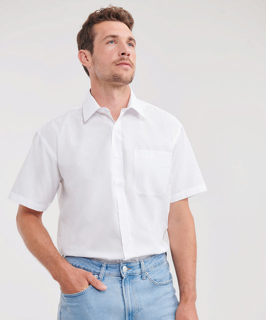 Russell Collection - Short sleeve polycotton easycare poplin shirt - J935M