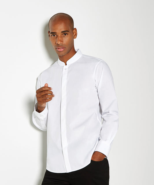 Kustom Kit - Mandarin collar shirt long-sleeved (tailored fit) - KK161