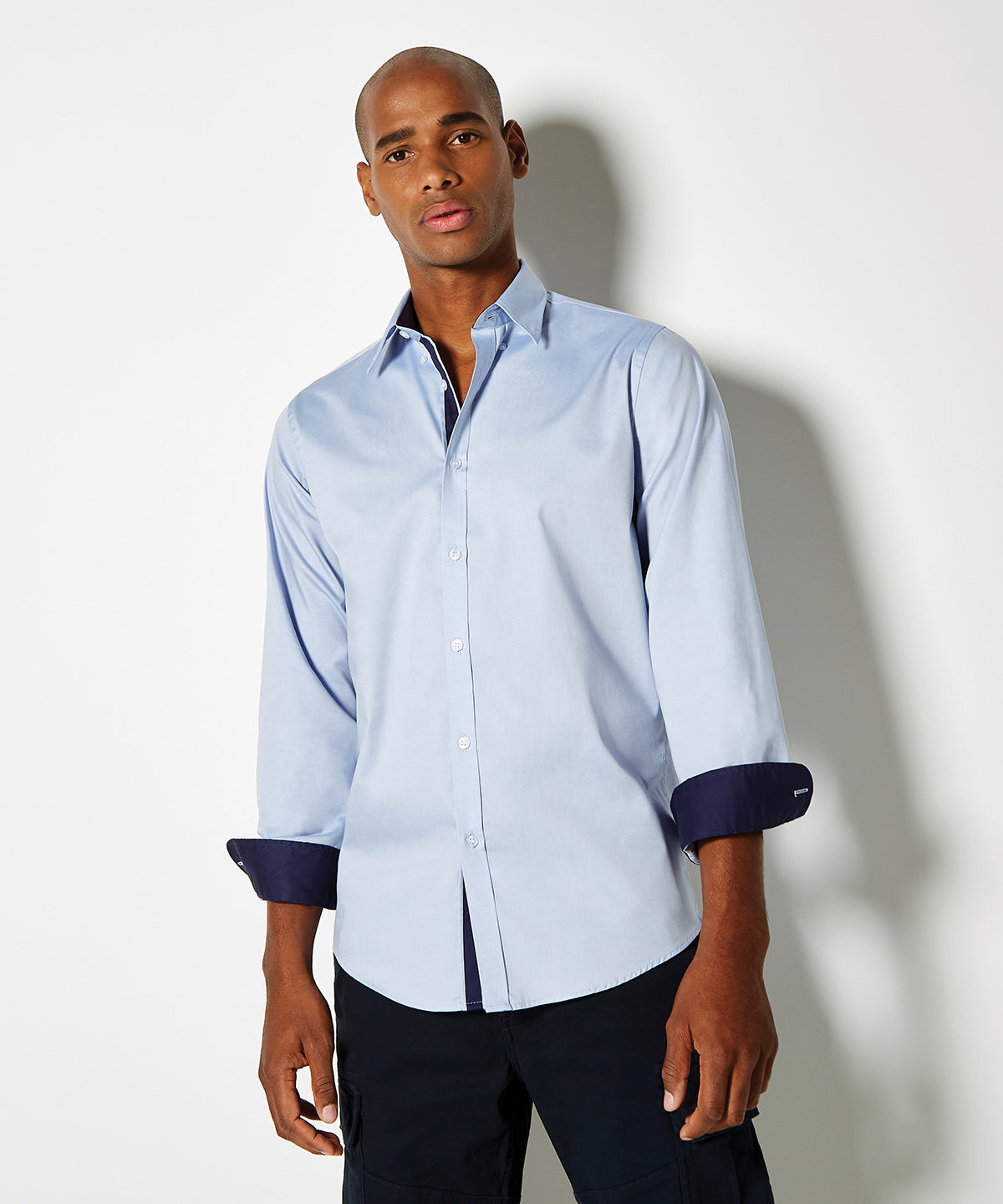 Kustom Kit - Contrast premium Oxford shirt (button-down collar) long-sleeved (tailored fit) - KK190
