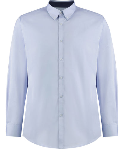 Kustom Kit - Contrast premium Oxford shirt (button-down collar) long-sleeved (tailored fit) - KK190