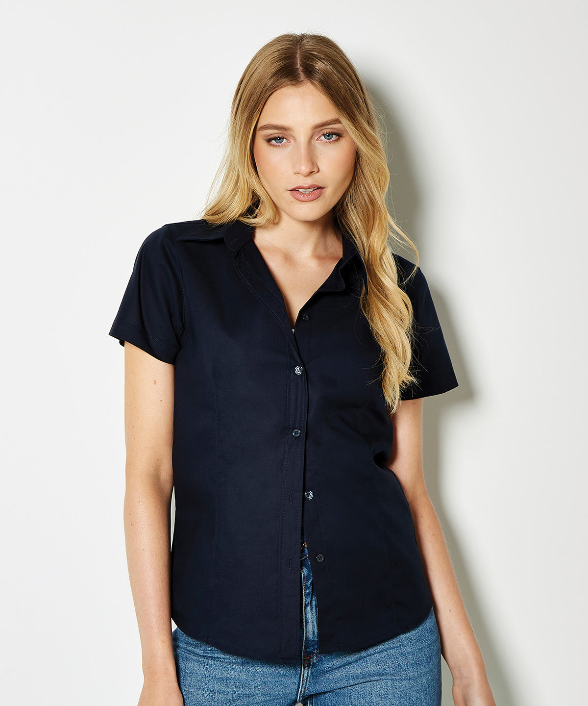 Kustom Kit - Women's workplace Oxford blouse short-sleeved (tailored fit) - KK360