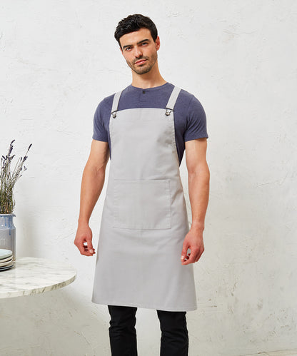 Premier - Cross back 'barista' bib apron - PR129