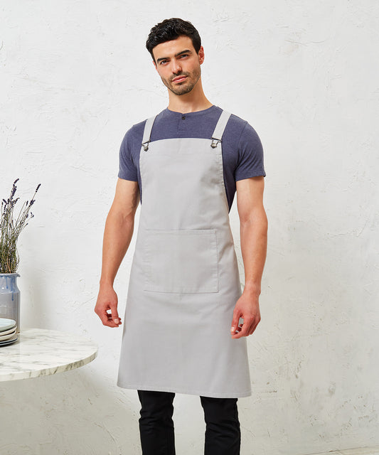 Premier - Cross back 'barista' bib apron - PR129