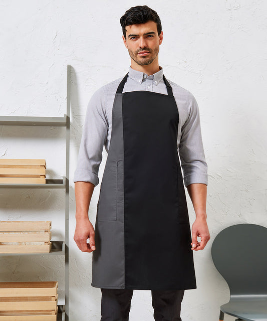 Premier - Contrast bib apron - PR162