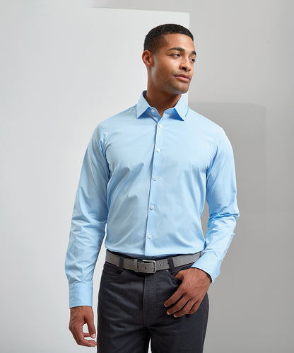 Premier - Stretch fit cotton poplin long sleeve shirt - PR244