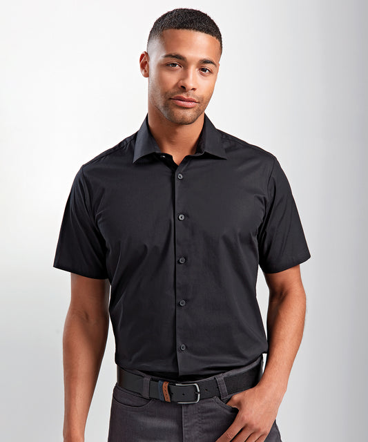 Premier - Stretch fit cotton poplin short sleeve shirt - PR246