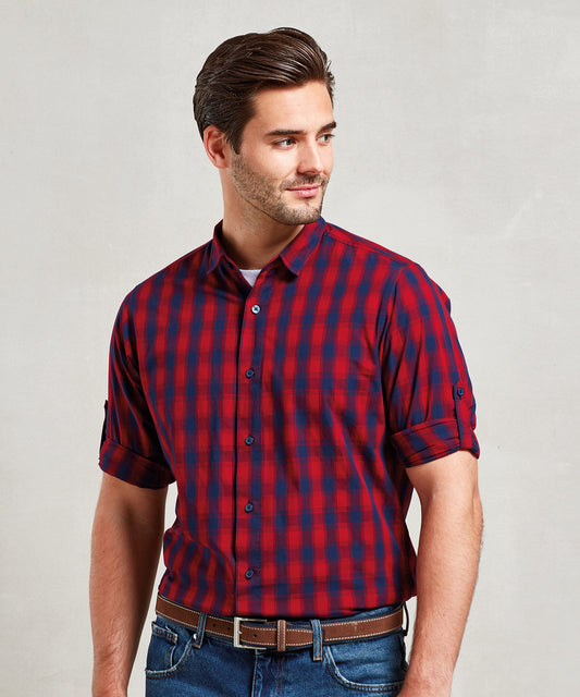 Premier - Mulligan check cotton long sleeve shirt - PR250