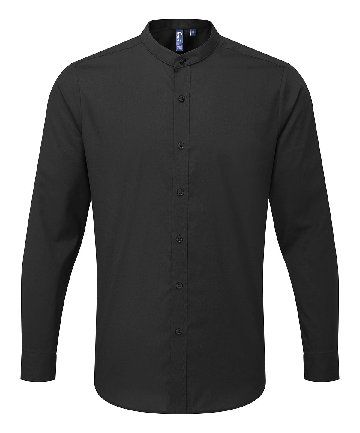 Premier - Banded collar grandad long sleeve shirt - PR258