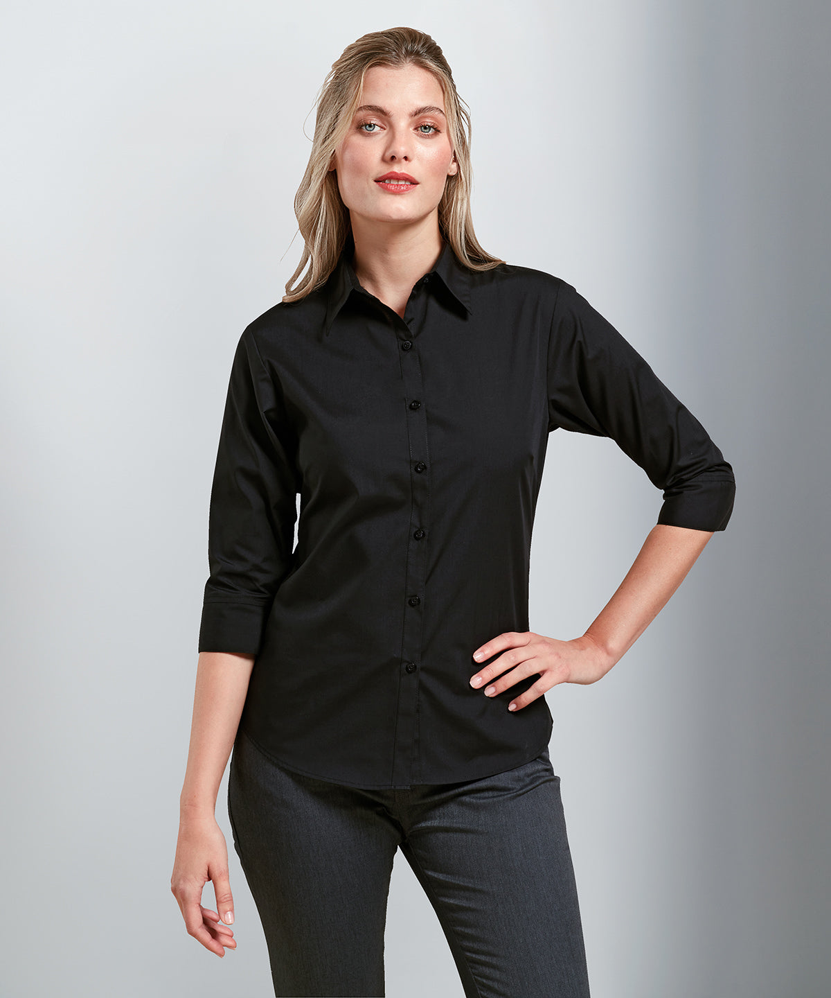 Premier - Women's ¾ sleeve poplin blouse - PR305