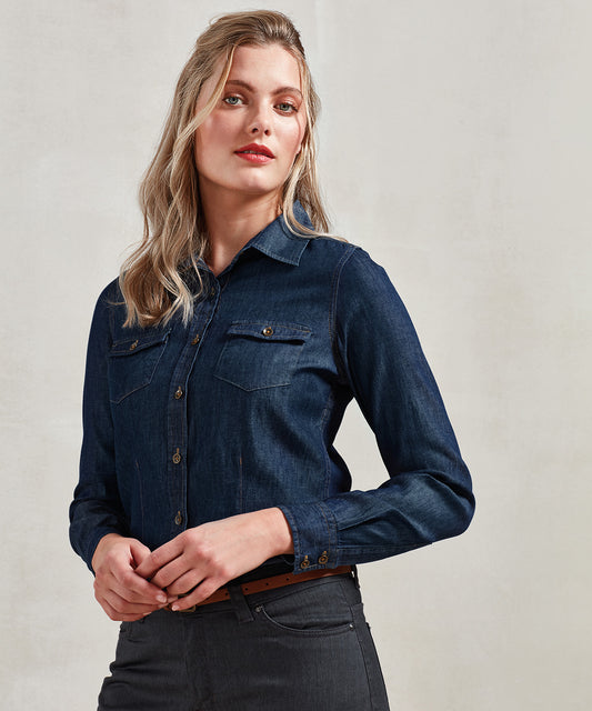 Premier - Women's jeans stitch denim shirt - PR322