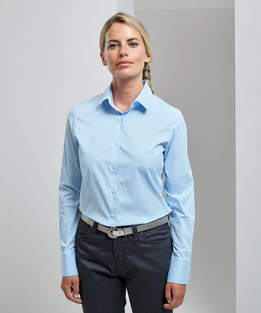 Premier - Women's stretch fit cotton poplin long sleeve blouse - PR344