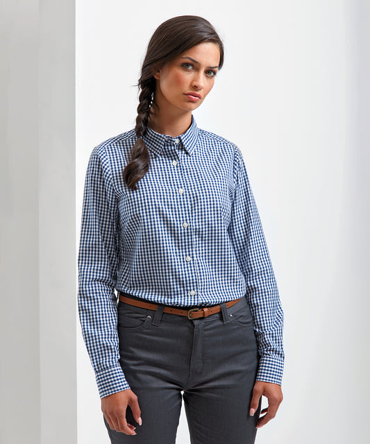 Premier - Women's Maxton check long sleeve shirt - PR352