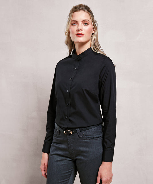 Premier - Women's banded collar 'grandad' shirt - PR358