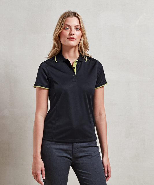 Premier - Women's contrast Coolchecker® polo - PR619