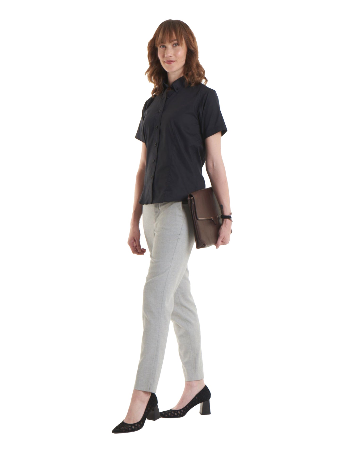 Uneek - Ladies Pinpoint Oxford Half Sleeve Shirt - UC704
